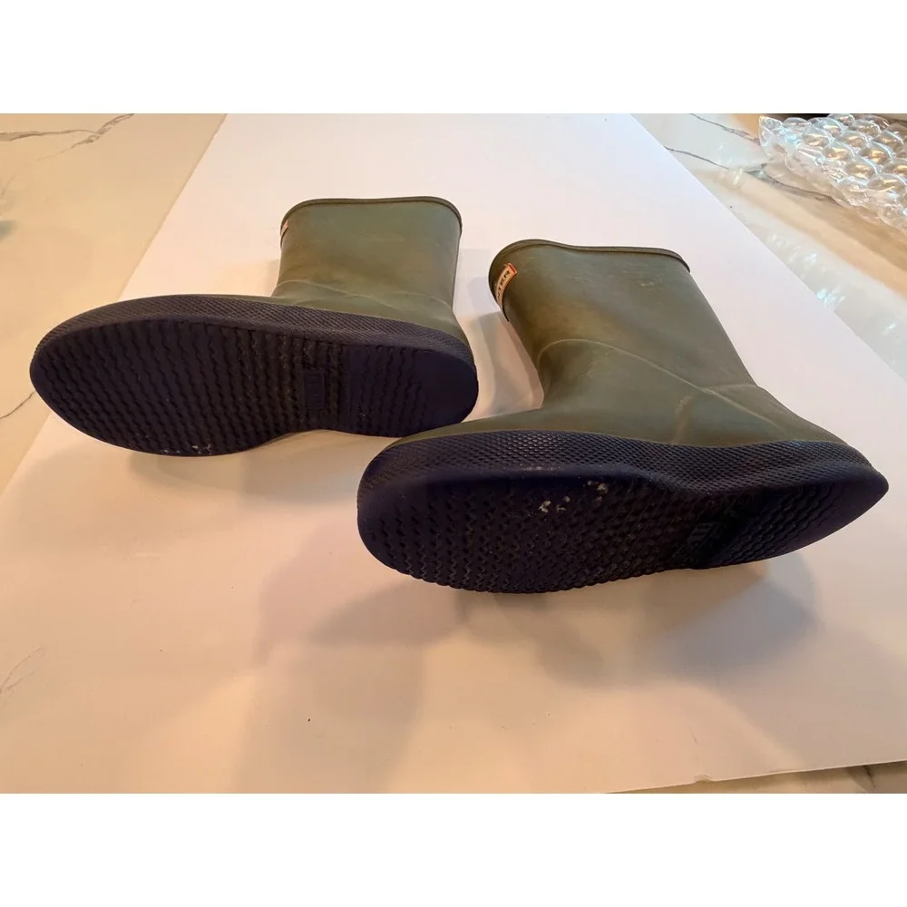 Hunter Kids First‎ Classic Rain Boots Olive Green Navy Blue UK 11 US 12